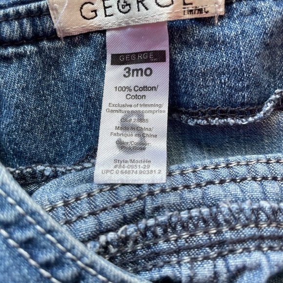 3/$20 Used denim baby dress 3 month see description and photos - Picture 2 of 3